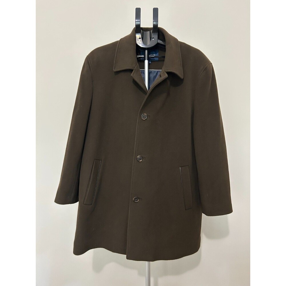 Cole Haan Men's Overcoat Wool Cashmere Blend Sz XL Brown